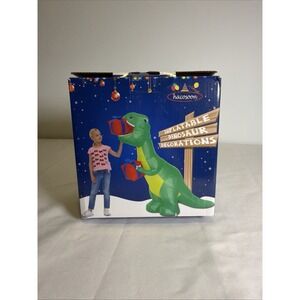 Hacosoon T-Rex And Presents Christmas Airblown Yard Inflatable Green Brand New